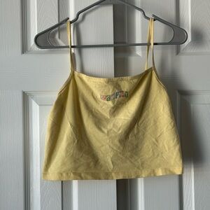 Champion Yellow Spaghetti Strap Crop Top